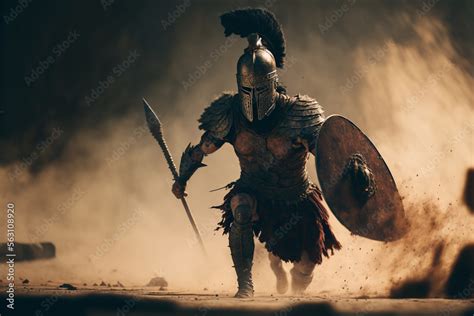 Illustrazione Stock Illustration Of A Running Spartan Warrior In Armor