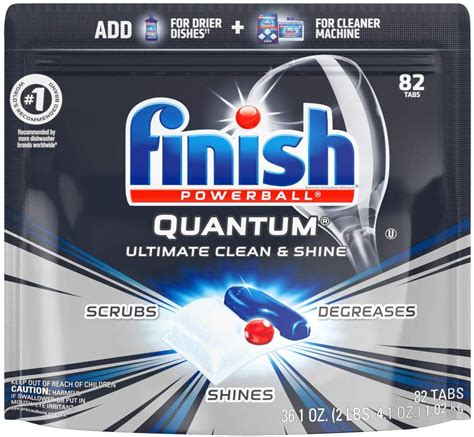 Finish Quantum 82ct Dishwasher Detergent Powerball Ultimate Clean And Shine