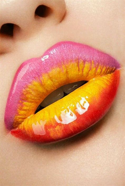 Multi Color Lips Wet Lips Beautiful Lips Glossy Lips