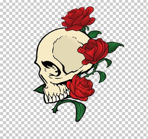 Rose Drawing Skull Png Clipart Art Black Rose Cartoon
