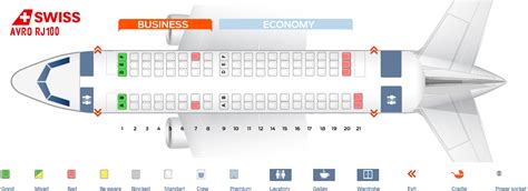 Seat Map British Aerospace Avro Rj100 Swiss Airlines Best Seats In Plane