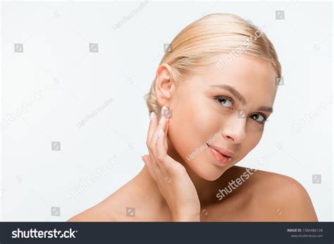 Pretty Naked Woman Touching Face Looking Shutterstock