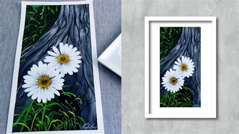 Easy Acrylic Painting Demonstration How To Paint Daisy STEP By STEP