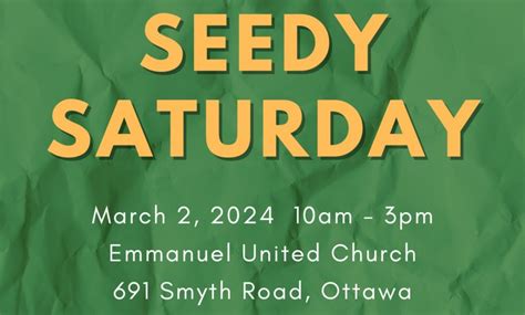 Seedy Saturday Ottawa Emmanuel United Church Ottawa 2 March 2024