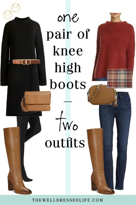 Weekend Outfit Inspiration Cognac Knee High Boots Two Ways Fall