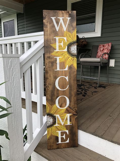 10 Sunflower Welcome Porch Sign