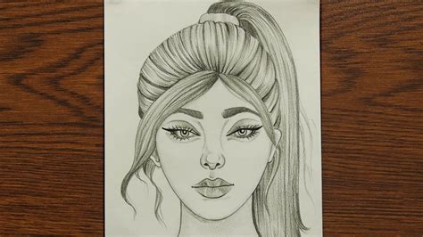 How To Draw A Girl With Beautiful Hairstyle Ponytail Hairstyle