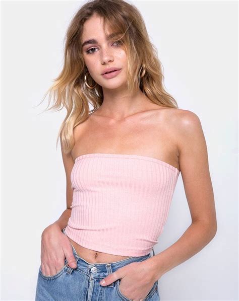 Tube Top In Ribbed Blush Tops Tube Top Clothes