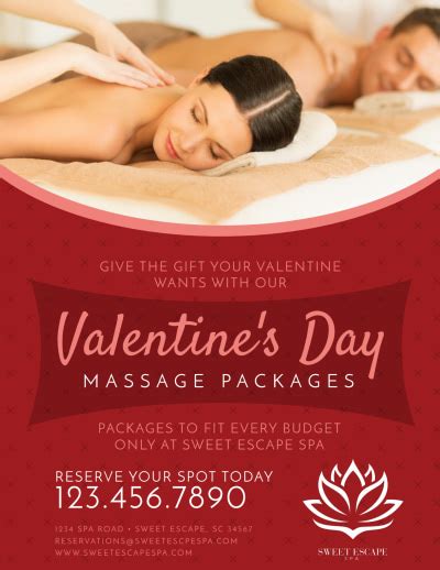 valentine s day massage packages flyer template