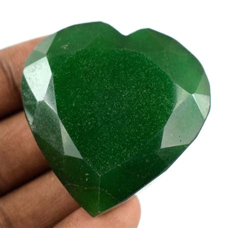 Brazilian 356.40 Ct Green Emerald Loose Gemstone Heart Shape | Etsy