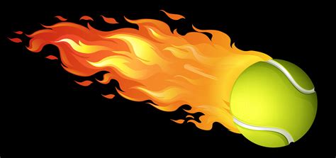 Flaming Tennis Ball On Black 455822 Vector Art At Vecteezy