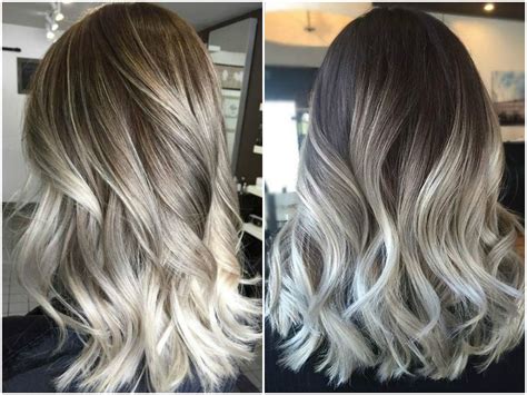 Highlight with golden blondes,copper streaks, golden brown shades. Ash Blonde Balayage and Silver Ombre hair color ideas 2017