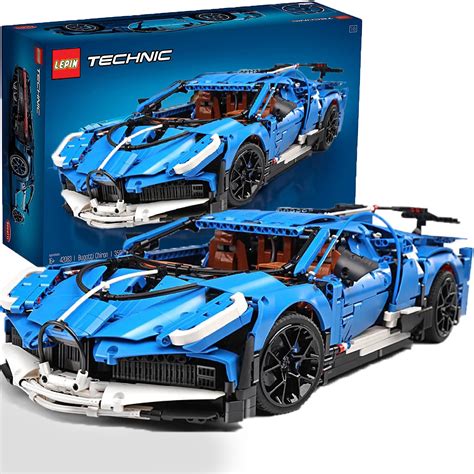 Technic Bugatti Chiron Lego Moc Blue Race Car Building Blocks