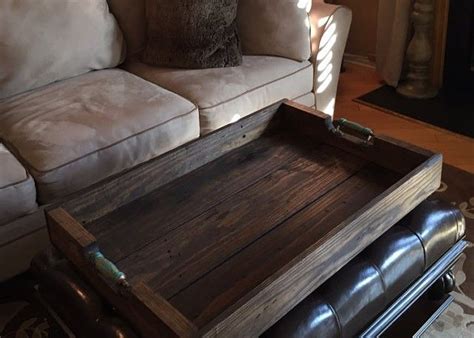 Diy wrap around ottoman tray why choose between an ottoman and a coffee when can have both! Custom 36" x 24" ottoman tray looks beautiful in its new ...