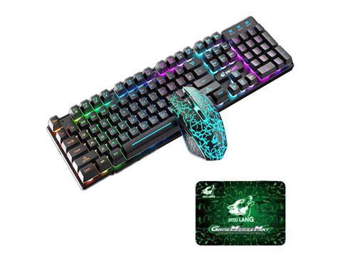 Rainbow Backlit Wireless Gaming Keyboard And Mouse Set Rechargeable
