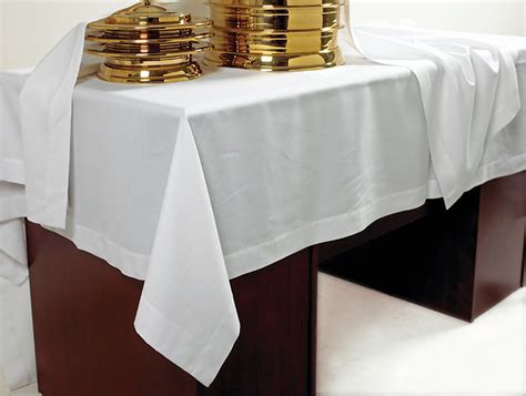 White Linen Communion Table Cover Cokesbury