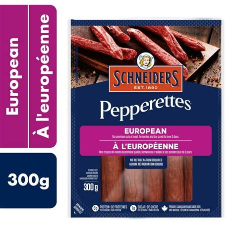 schneiders pepperettes sausage sticks european 300 g walmart ca