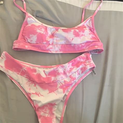 SHEIN Swim Cute Pink Tie Dye Bikini Set Poshmark