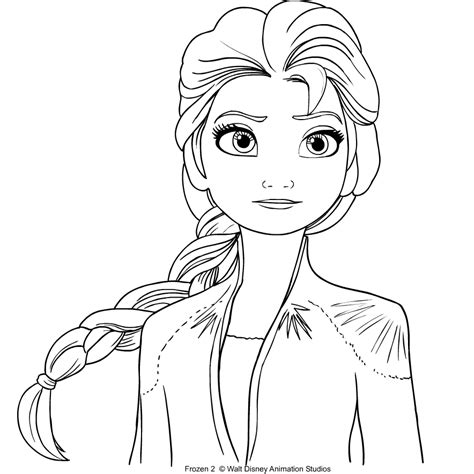 Elsa ist die ältere schwester von anna. Elsa from Frozen 2 coloring page