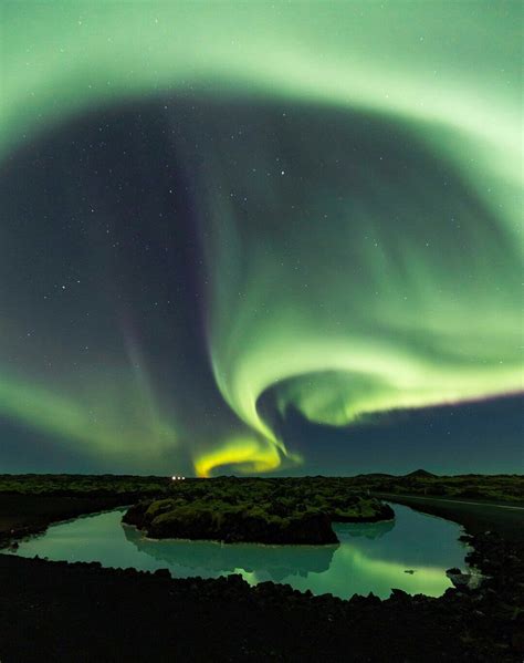 Swirling Northern Lights At The Blue Lagoon Iceland March 1 2017