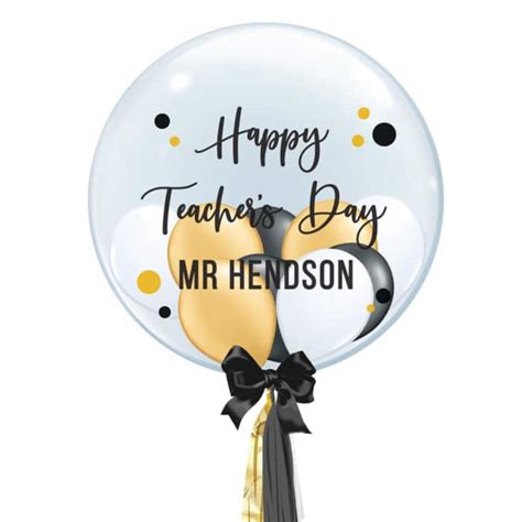 Teachers Day Balloon Bouquet Blue Custom Text On Silver Star Balloon