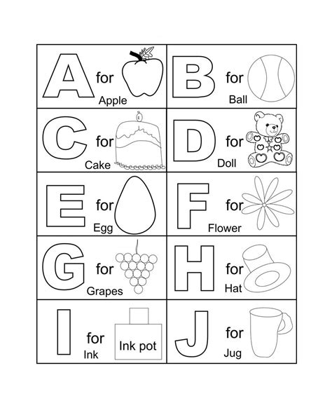 Drawing And Illustration Abc Printable Coloring Pages For Children