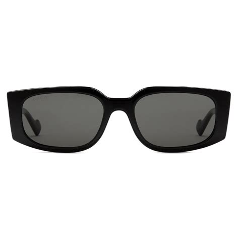 gucci rectangular sunglasses black grey gucci eyewear avvenice