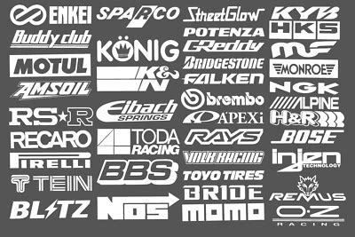 Automotive Sponsor Jdm Decals Stickers Pack V Car Racing Turbo