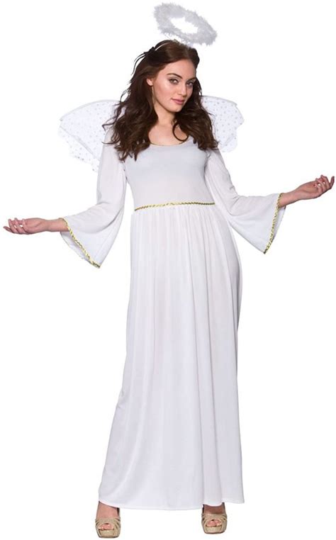 White Angel Ladies Fancy Dress Christmas Party Costume Dress Halo