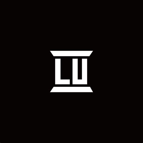 Lu Logo Monogram With Pillar Shape Designs Template 2963043 Vector Art