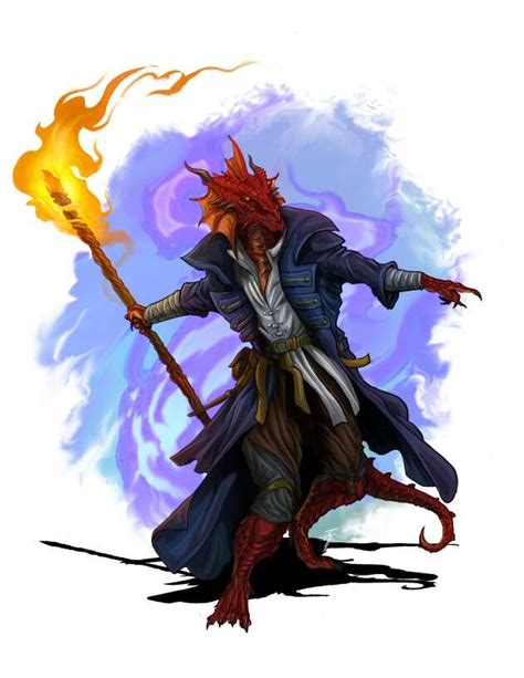 Character Art Red Dragonborn Sorcerer Rpg Stock Art John Latta