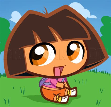 How To Draw Chibi Dora Dora The Explorer Step By Step Drawing Guide