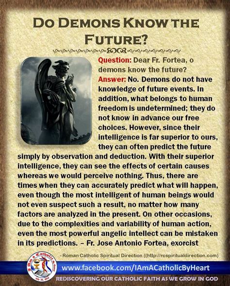 Do Demons Know The Future Catholic Answers Catholic Beliefs Catholic