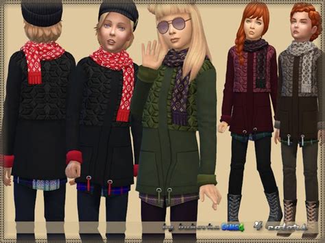 Bukovkas Jacket And Scarf Kids Outfits Sims 4 Children Clothes