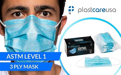 Green Astm Level 1 Surgical Earloop Face Mask By Plastcare Usa Box Of