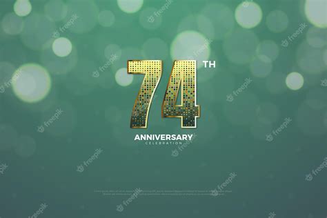 Premium Vector 74th Anniversary With Sparkling Celebration Numbers