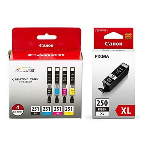 Canon Pgi 250xl Black High Yield And Cli 251 Bcmy Black And Color Ink
