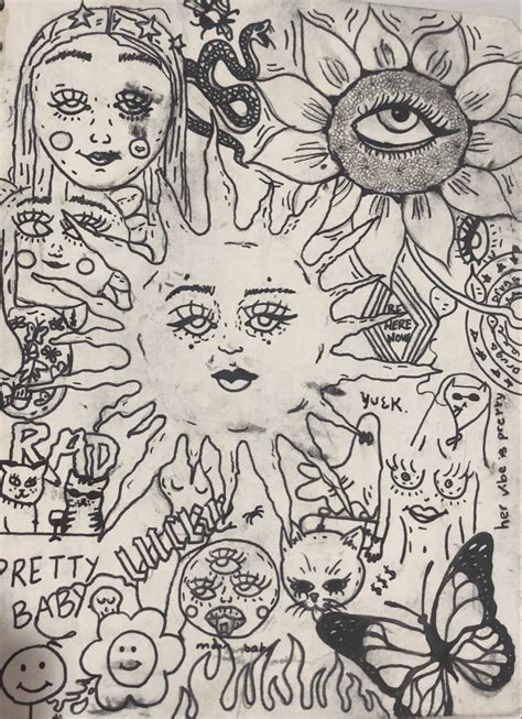 Hippie Doodles Grunge Art Hippie Art Art Sketches