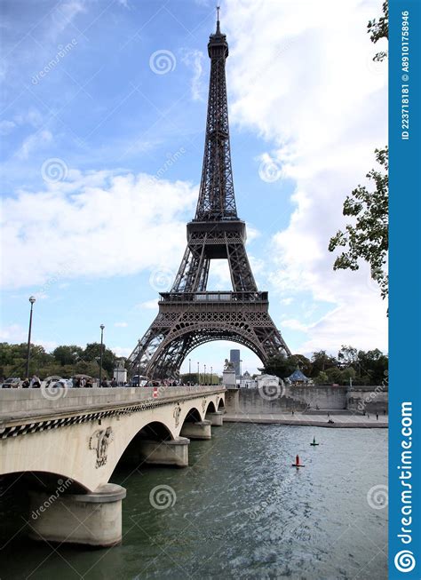 Eiffel Tower In Paris And The Bridge In Front Of It Stock Image Image