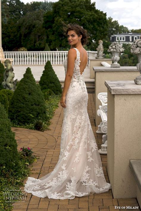 Beautiful White Lace Wedding Dress Open Back Collections