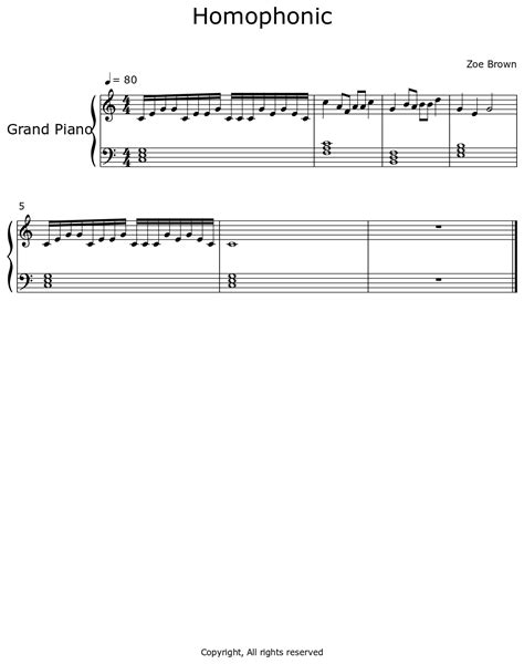 Homophonic Sheet Music For Piano