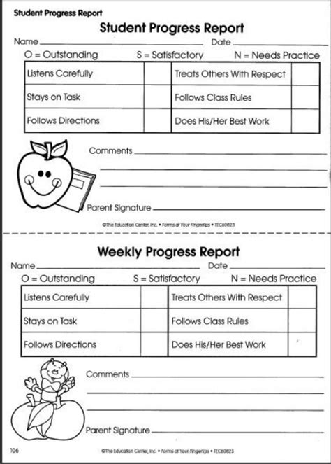 Progress Sheet Template