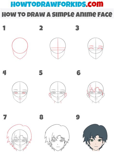 How To Draw A Simple Anime Face Easy Drawing Tutorial For Kids