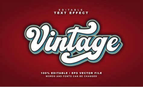 Editable Vintage Text Effect Stock Vector Illustration Of Element