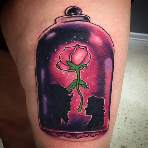 The Rose From Beauty And The Beast Disney Inspired Tattoos Beauty