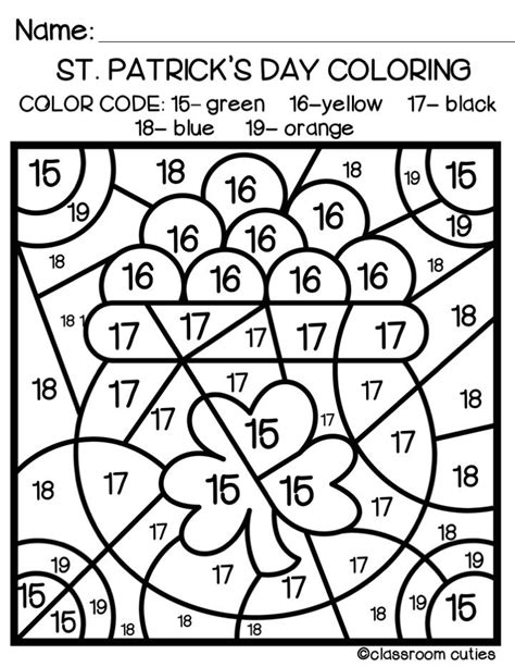 St Patricks Day Math Activities For Kindergarten Print And Go