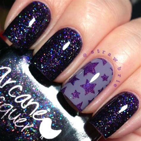 20 Star Nails Art Ideas For Your Brilliant Look Purple Nails Nail