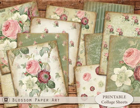 Craft Supplies And Tools Scrapbooking Printable Collage Sheets Vintage