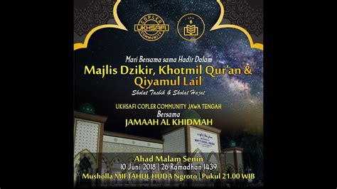 Majlis Dzikir And Khotmil Quran Dan Qiyamullail Jamaah Al Khidmah Kab