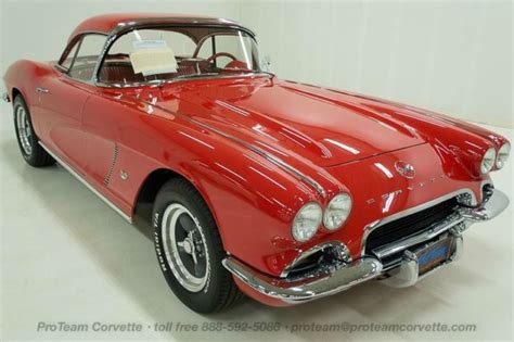 1962 Roman Red Corvette Convertible Two Tops 327 300hp 4 Speed For